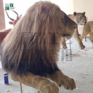 仿真獅子模型  大型皮毛仿真動物擺件制作