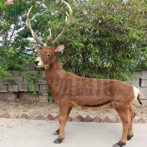 仿真白唇鹿模型 國欽皮毛動物工藝品 公園景區動物園擺件