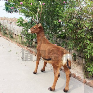 仿真白唇鹿模型 國欽皮毛動物工藝品 公園景區動物園擺件