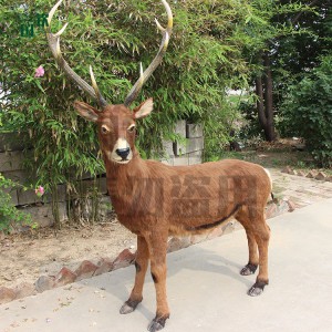 仿真白唇鹿模型 國欽皮毛動物工藝品 公園景區動物園擺件